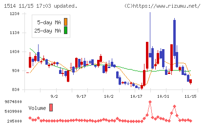 住石ホールディングスチャート