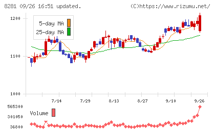ゼビオホールディングスチャート