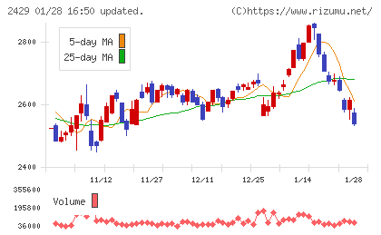 ワールドホールディングスチャート