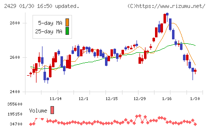 ワールドホールディングスチャート