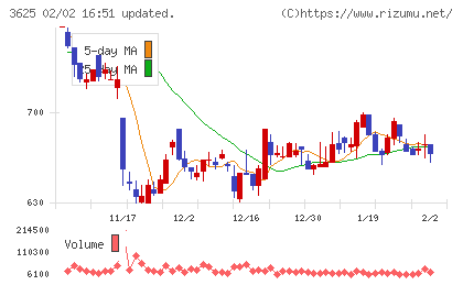 テックファームホールディングスチャート