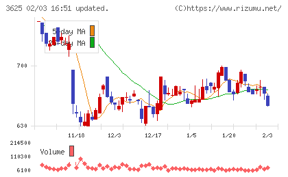 テックファームホールディングスチャート