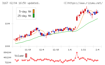 ＴＯＫＡＩホールディングスチャート