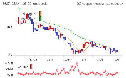テクミラホールディングスチャート