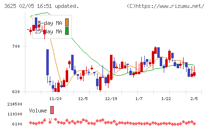 テックファームホールディングスチャート