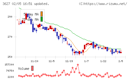 テクミラホールディングスチャート