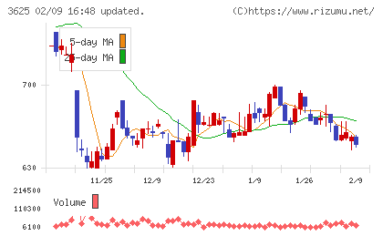 テックファームホールディングスチャート