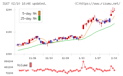 ＴＯＫＡＩホールディングスチャート