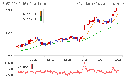 ＴＯＫＡＩホールディングスチャート