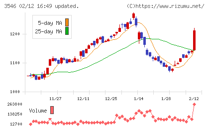 アレンザホールディングスチャート