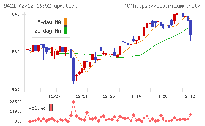 エヌジェイホールディングスチャート