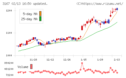 ＴＯＫＡＩホールディングスチャート