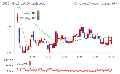 テックファームホールディングスチャート