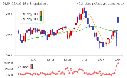 ワールドホールディングスチャート