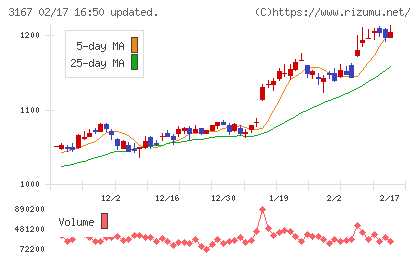 ＴＯＫＡＩホールディングスチャート