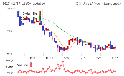 テクミラホールディングスチャート