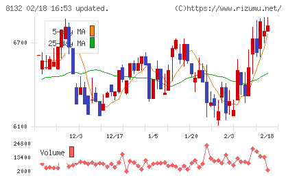 シナネンホールディングスチャート