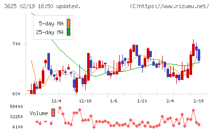 テックファームホールディングスチャート
