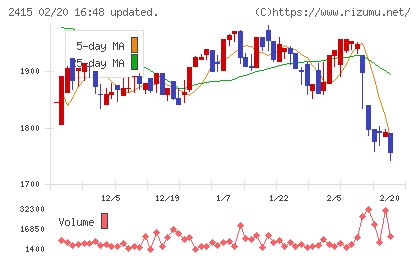 ヒューマンホールディングスチャート