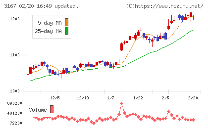 ＴＯＫＡＩホールディングスチャート