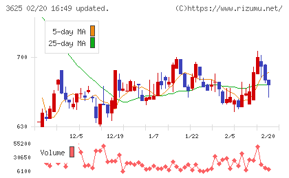 テックファームホールディングスチャート
