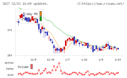 テクミラホールディングスチャート