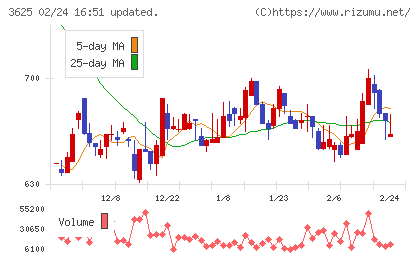テックファームホールディングスチャート