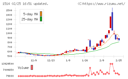 住石ホールディングスチャート