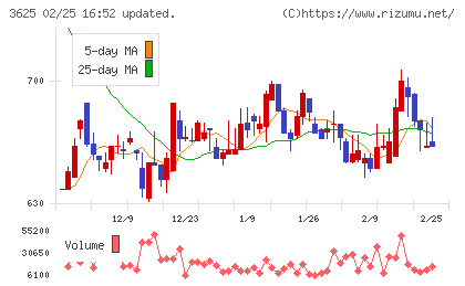 テックファームホールディングスチャート