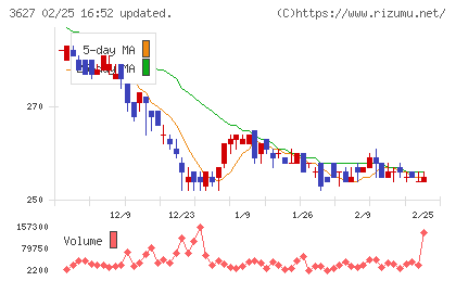 テクミラホールディングスチャート