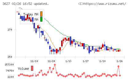 テクミラホールディングスチャート