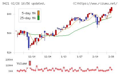 エヌジェイホールディングスチャート