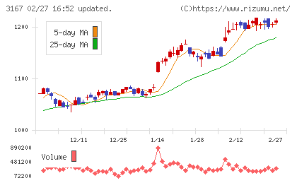 ＴＯＫＡＩホールディングスチャート