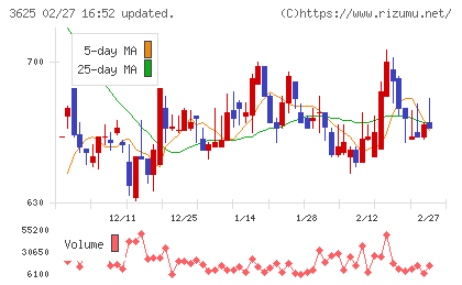 テックファームホールディングスチャート