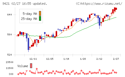 エヌジェイホールディングスチャート