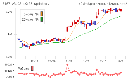 ＴＯＫＡＩホールディングスチャート