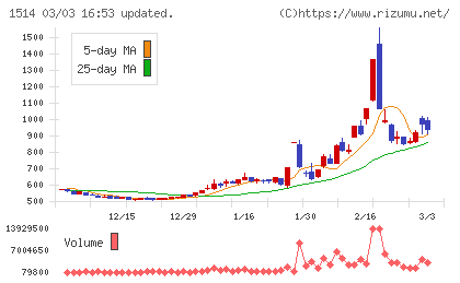 住石ホールディングスチャート