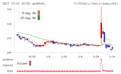 テクミラホールディングスチャート