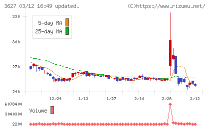 テクミラホールディングスチャート
