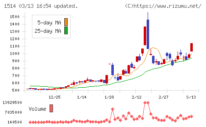 住石ホールディングスチャート