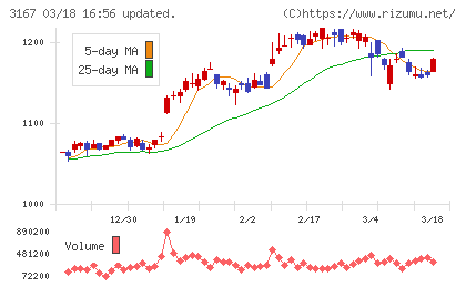 ＴＯＫＡＩホールディングスチャート