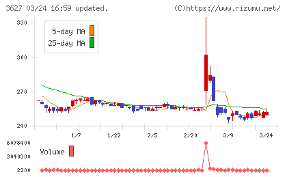 テクミラホールディングスチャート