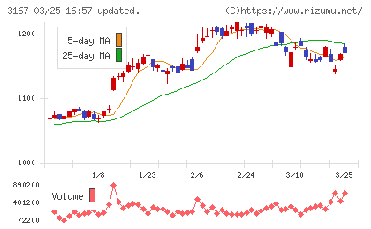 ＴＯＫＡＩホールディングスチャート