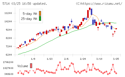 ＤＯＷＡホールディングスチャート