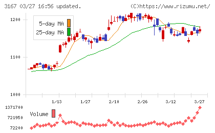 ＴＯＫＡＩホールディングスチャート