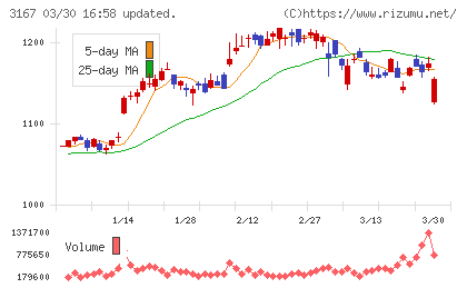 ＴＯＫＡＩホールディングスチャート