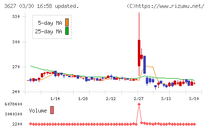 テクミラホールディングスチャート