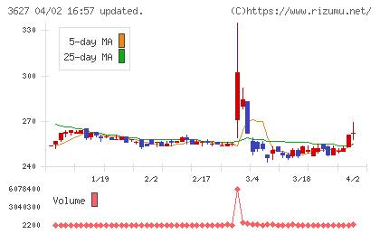 テクミラホールディングスチャート