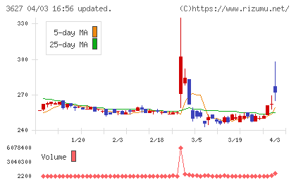 テクミラホールディングスチャート