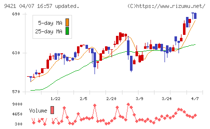 エヌジェイホールディングスチャート